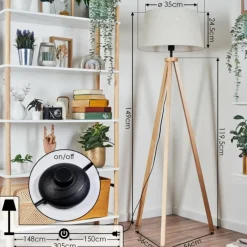 Lampes En Tissu-hofstein Bassagoda Lampadaire Écru, 1 lumière