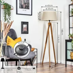 Lampes En Tissu-hofstein Bassagoda Lampadaire Écru, 1 lumière