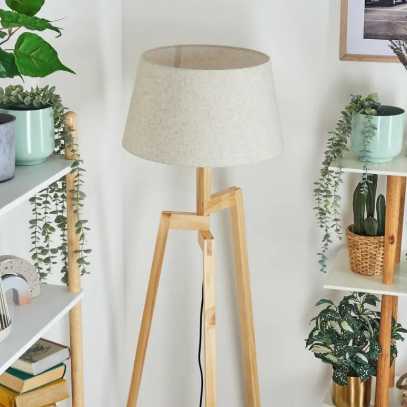 Lampes En Tissu-hofstein Bassagoda Lampadaire Écru, 1 lumière