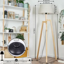 Lampes En Tissu-hofstein Bassagoda Lampadaire Écru, 1 lumière