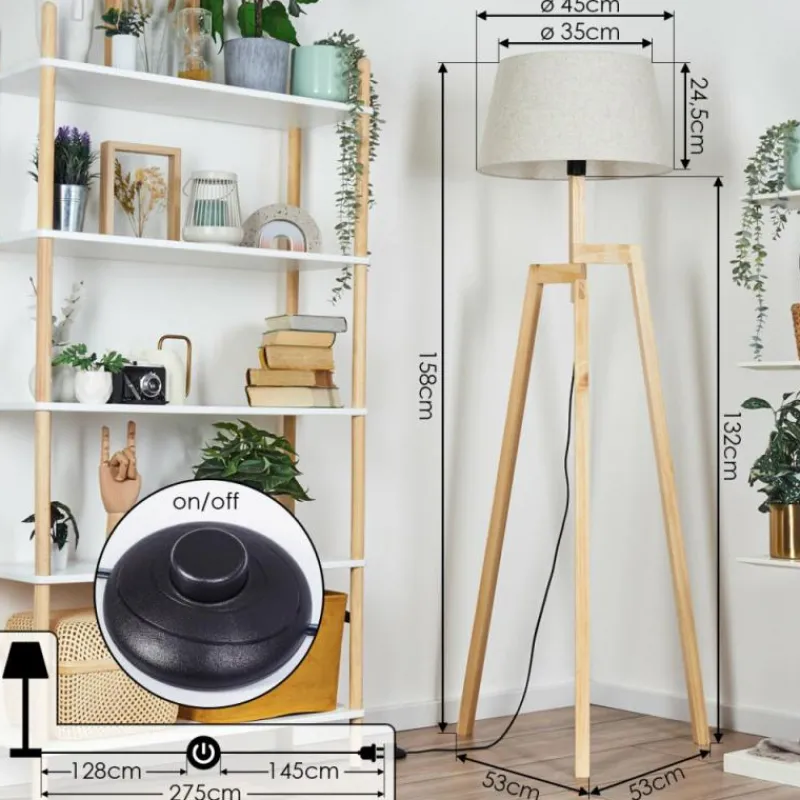 Lampes En Tissu-hofstein Bassagoda Lampadaire Écru, 1 lumière