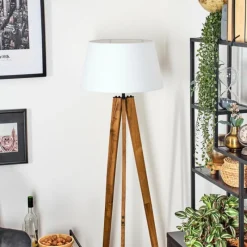 Lampes En Tissu-hofstein Bassagoda Lampadaire Écru, Noir, 1 lumière