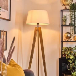 Lampes En Tissu-hofstein Bassagoda Lampadaire Écru, Noir, 1 lumière