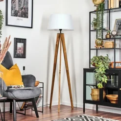 Lampes En Tissu-hofstein Bassagoda Lampadaire Écru, Noir, 1 lumière