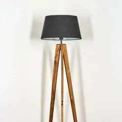 Lampes En Tissu-hofstein Bassagoda Lampadaire Écru, Noir, 1 lumière