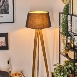 Lampes En Tissu-hofstein Bassagoda Lampadaire Écru, Noir, 1 lumière