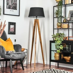 Lampes En Tissu-hofstein Bassagoda Lampadaire Écru, Noir, 1 lumière