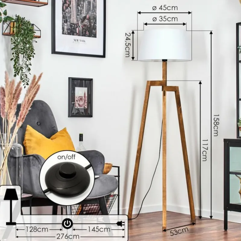 Lampes En Tissu-hofstein Bassagoda Lampadaire Écru, 1 lumière