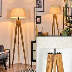 Lampes En Tissu-hofstein Bassagoda Lampadaire Écru, Noir, 1 lumière