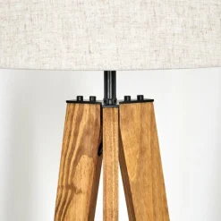 Lampes En Tissu-hofstein Bassagoda Lampadaire Écru, Noir, 1 lumière