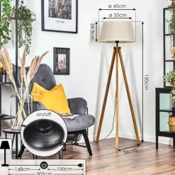 Lampes En Tissu-hofstein Bassagoda Lampadaire Écru, 1 lumière