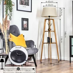 Lampes En Tissu-hofstein Bassagoda Lampadaire Écru, 1 lumière