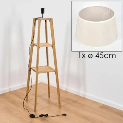 Lampes En Tissu-hofstein Bassagoda Lampadaire Écru, 1 lumière