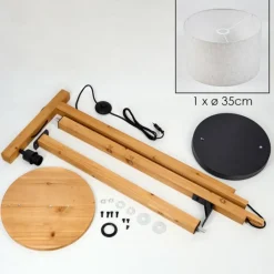 Lampes En Tissu-hofstein Bassagoda Lampadaire Écru, Noir, 1 lumière