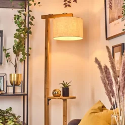 Lampes En Tissu-hofstein Bassagoda Lampadaire Écru, Noir, 1 lumière