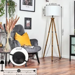 Lampes En Tissu-hofstein Bassagoda Lampadaire Écru, 1 lumière