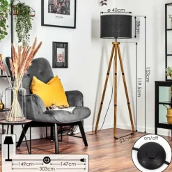 Lampes En Tissu-hofstein Bassagoda Lampadaire Écru, 1 lumière