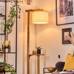 Lampes En Tissu-hofstein Bassagoda Lampadaire Écru, Noir, 1 lumière