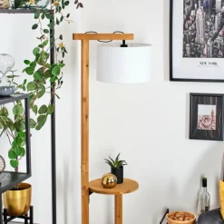 Lampes En Tissu-hofstein Bassagoda Lampadaire Écru, Noir, 1 lumière