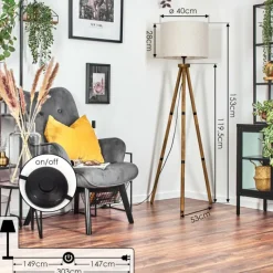 Lampes En Tissu-hofstein Bassagoda Lampadaire Écru, 1 lumière