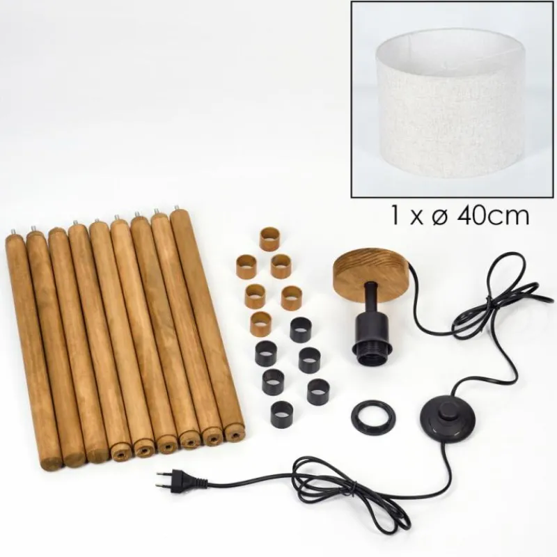 Lampes En Tissu-hofstein Bassagoda Lampadaire Écru, 1 lumière