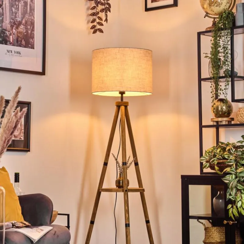 Lampes En Tissu-hofstein Bassagoda Lampadaire Écru, 1 lumière