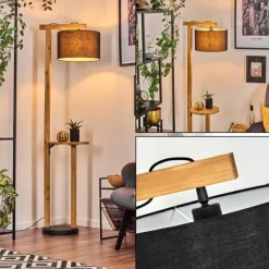 Lampes En Tissu-hofstein Bassagoda Lampadaire Écru, Noir, 1 lumière