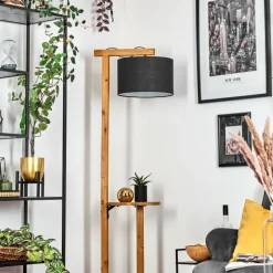 Lampes En Tissu-hofstein Bassagoda Lampadaire Écru, Noir, 1 lumière