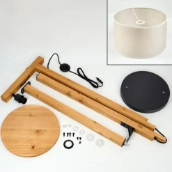 Lampes En Tissu-hofstein Bassagoda Lampadaire Écru, Noir, 1 lumière