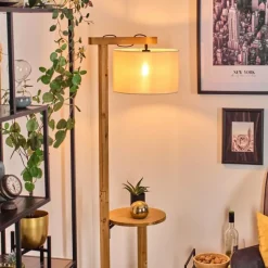 Lampes En Tissu-hofstein Bassagoda Lampadaire Écru, Noir, 1 lumière