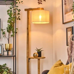 Lampes En Tissu-hofstein Bassagoda Lampadaire Écru, Noir, 1 lumière