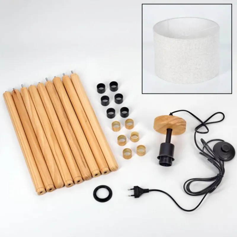 Lampes En Tissu-hofstein Bassagoda Lampadaire Écru, 1 lumière