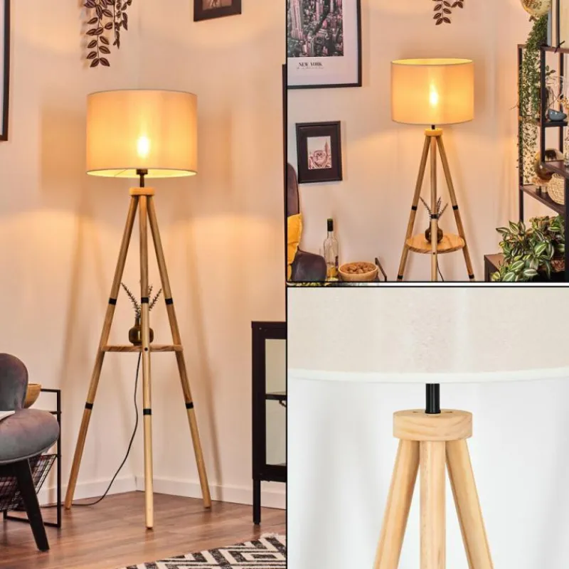 Lampes En Tissu-hofstein Bassagoda Lampadaire Écru, 1 lumière