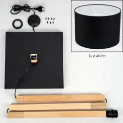 Lampes En Tissu-hofstein Bassagoda Lampadaire Écru, Noir, 1 lumière