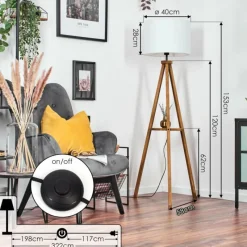 Lampes En Tissu-hofstein Bassagoda Lampadaire Écru, 1 lumière