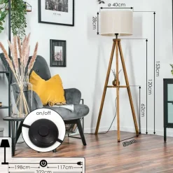 Lampes En Tissu-hofstein Bassagoda Lampadaire Écru, 1 lumière