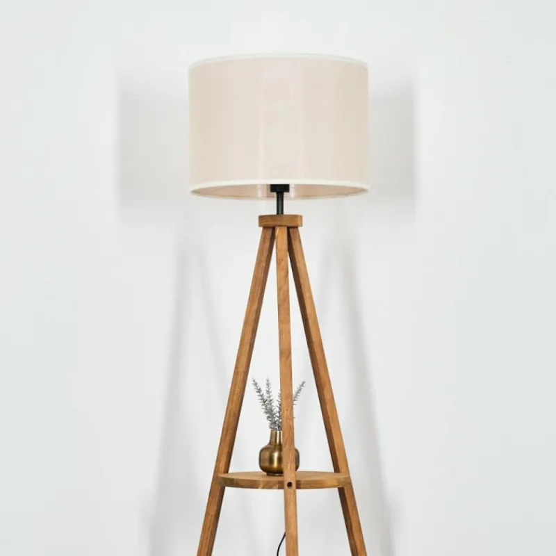 Lampes En Tissu-hofstein Bassagoda Lampadaire Écru, 1 lumière