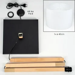 Lampes En Tissu-hofstein Bassagoda Lampadaire Écru, Noir, 1 lumière