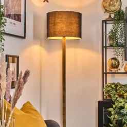 Lampes En Tissu-hofstein Bassagoda Lampadaire Écru, Noir, 1 lumière