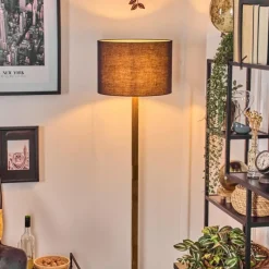 Lampes En Tissu-hofstein Bassagoda Lampadaire Écru, Noir, 1 lumière