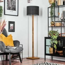 Lampes En Tissu-hofstein Bassagoda Lampadaire Écru, Noir, 1 lumière