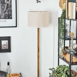 Lampes En Tissu-hofstein Bassagoda Lampadaire Écru, Noir, 1 lumière