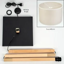 Lampes En Tissu-hofstein Bassagoda Lampadaire Écru, Noir, 1 lumière