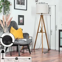 Lampes En Tissu-hofstein Bassagoda Lampadaire Écru, 1 lumière