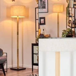 Lampes En Tissu-hofstein Bassagoda Lampadaire Écru, Noir, 1 lumière