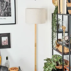 Lampes En Tissu-hofstein Bassagoda Lampadaire Écru, Noir, 1 lumière