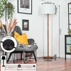 Lampes En Tissu-hofstein Bassagoda Lampadaire Écru, 1 lumière