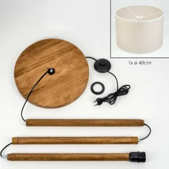 Lampes En Tissu-hofstein Bassagoda Lampadaire Écru, 1 lumière