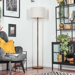 Lampes En Tissu-hofstein Bassagoda Lampadaire Écru, 1 lumière