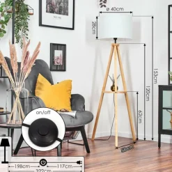 Lampes En Tissu-hofstein Bassagoda Lampadaire Écru, 1 lumière